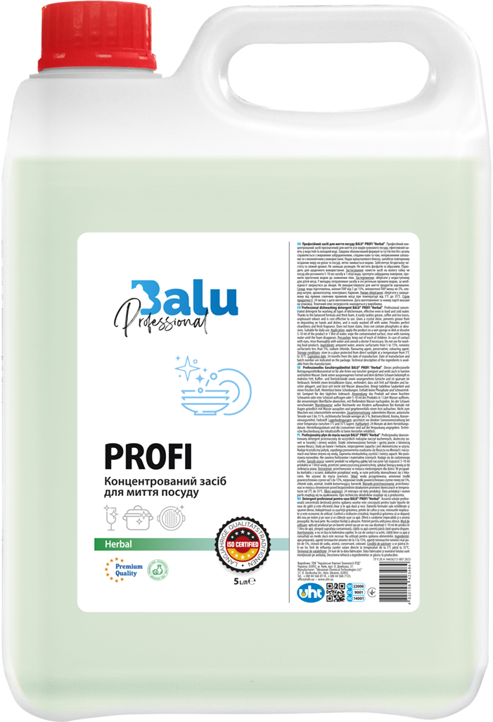 Професійний засіб для миття посуду "BALU® PROFI" (herbal), кан. 5 л
